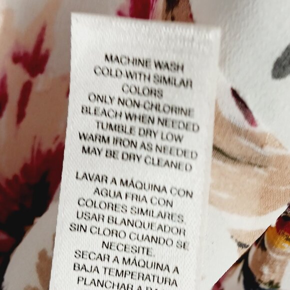 White House Black Market Size 6 Floral Top, Long Sleeve, Back w/ Draping, Boho - Picture 16 of 16